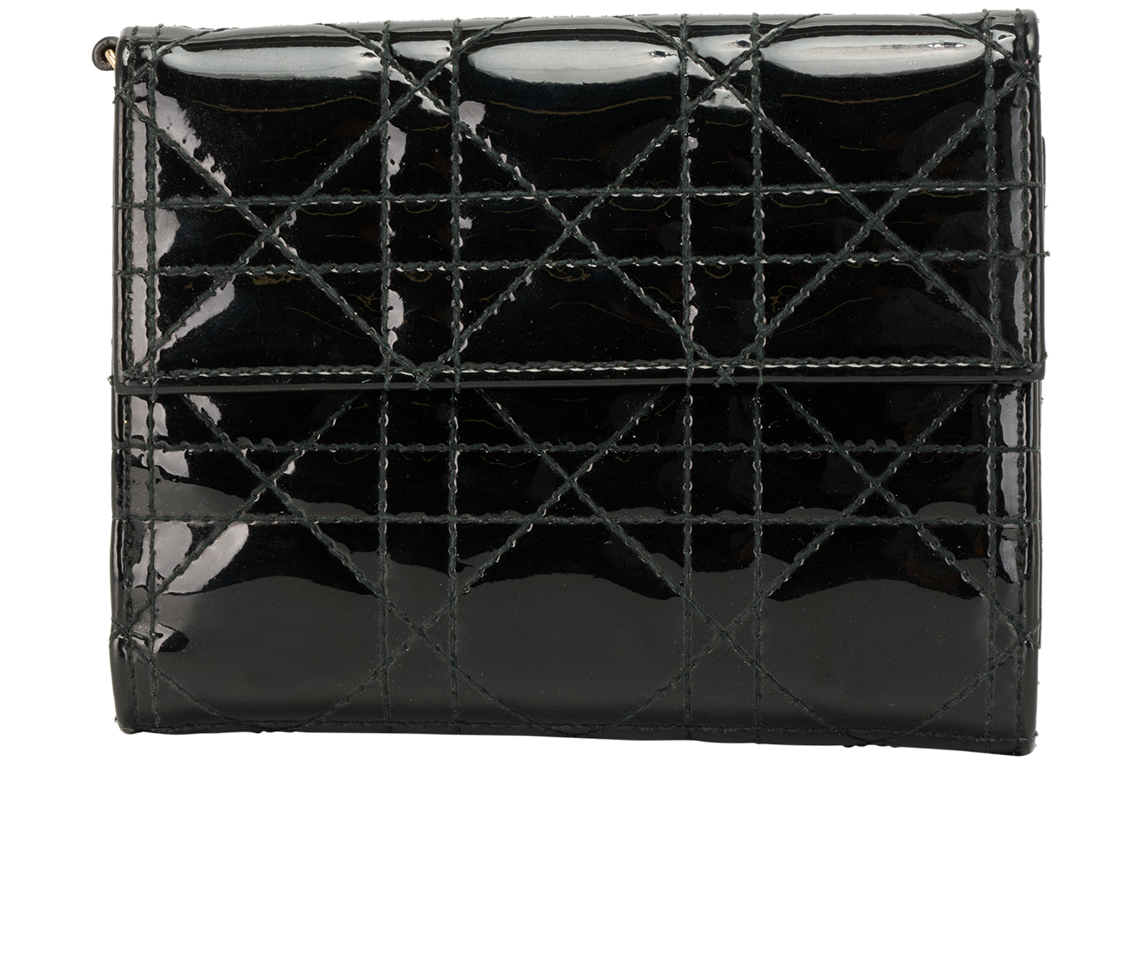 Christian Dior Lady Dior Wallet, &pound;140, Accessories, Black, Patent Leather, Back view